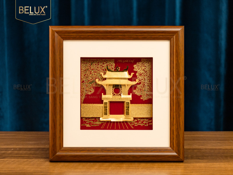 Tranh Khuê Văn Các Dát Vàng 24k 25x25cm